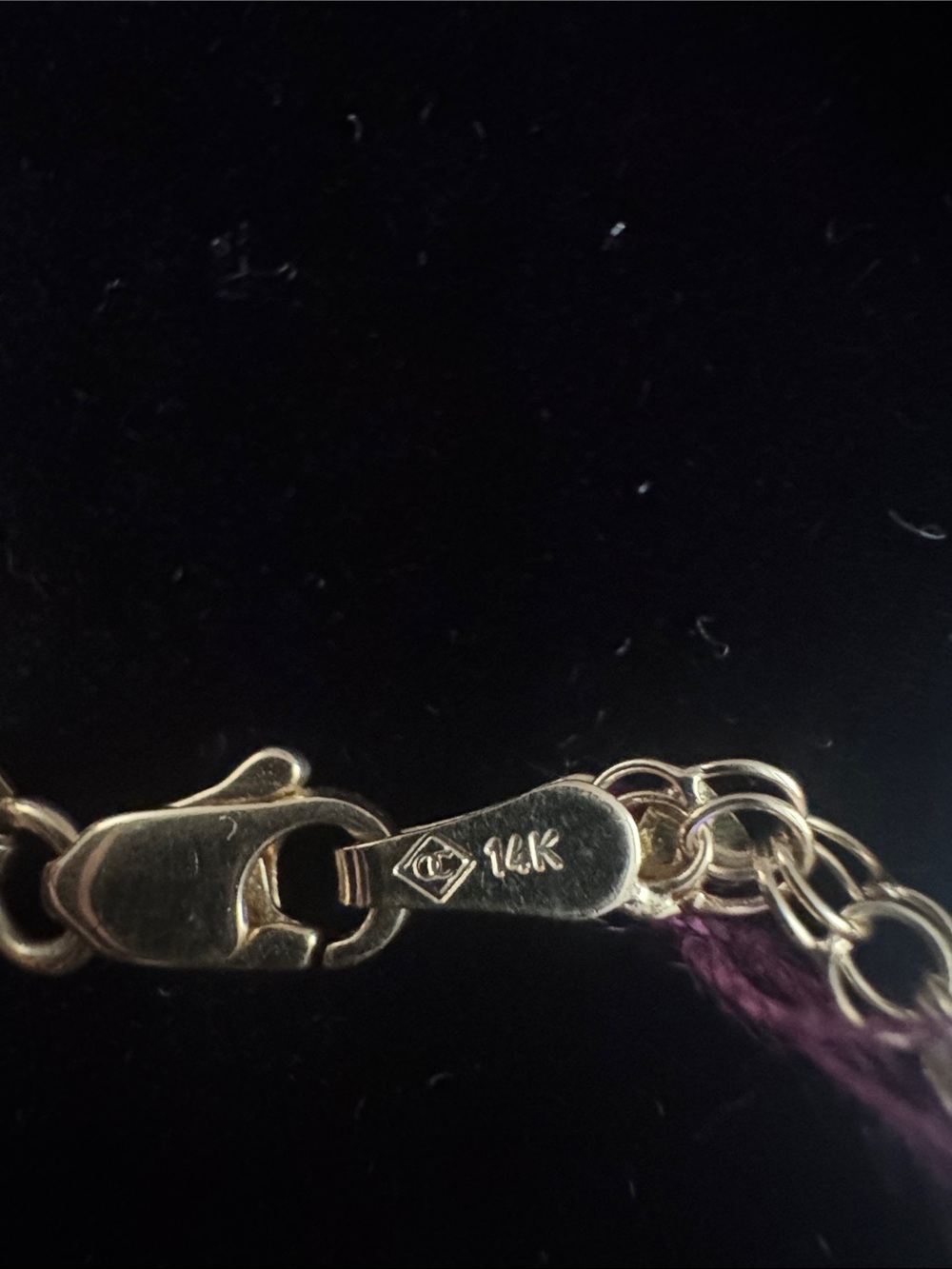 14K Gold Chain Bracelet with Red hearts - Women's Jewelry - Picture 3 of 4